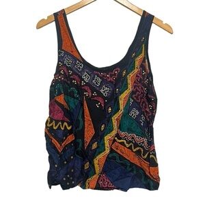 Vintage Together! Geometric retro beaded and sequin tank top 8/medium